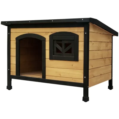 i.Pet Extra Large Wooden Dog Kennel - Weatherproof, Fir Wood, UV Resistant, Elevated Floor, Indoor/Outdoor Use