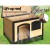 i.Pet Large Wooden Dog Kennel - Weatherproof, UV-Resistant, Fir Wood, Elevated & Ventilated for Indoor/Outdoor Use