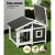 i.Pet Large Wooden Dog Kennel - Weatherproof Fir Wood Cabin with UV Roof, Raised Floor, Indoor/Outdoor Use, 99.5cm