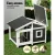 i.Pet Large Wooden Dog Kennel - Weatherproof Fir Wood Cabin with UV Roof, Raised Floor, Indoor/Outdoor Use, 99.5cm