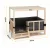 i.Pet 2-in-1 Dog Kennel Crate Furniture, Pine & Poplar Wood, 75x50x65cm, Grey Bedding Included, Indoor Pet House