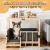 i.Pet 2-in-1 Dog Kennel Crate Furniture, Pine & Poplar Wood, 75x50x65cm, Grey Bedding Included, Indoor Pet House