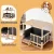 i.Pet 2-in-1 Dog Kennel Crate Furniture, Pine & Poplar Wood, 75x50x65cm, Grey Bedding Included, Indoor Pet House