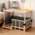 i.Pet 2-in-1 Dog Kennel Crate Furniture, Pine & Poplar Wood, 75x50x65cm, Grey Bedding Included, Indoor Pet House