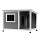 i.Pet Large Wooden Dog Kennel - Weatherproof Fir Wood, UV-Resistant Roof, Indoor/Outdoor Use, 86x63x60cm, Easy Assembly