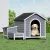 i.Pet Large Wooden Dog Kennel House - Weatherproof Fir Wood, UV Roof, Indoor/Outdoor, with Bowls & Storage, 99x120x92cm