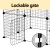 i.Pet 20-Panel Foldable Pet Playpen Enclosure - Durable Steel, Safe Round Edges, Secure Lock, Easy Setup & Transport
