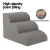 i.Pet Dog Ramp Steps: 3-Tier Foam Pet Stairs for Bed & Sofa, Non-Slip Suede, Water-Resistant, Machine Washable, Grey