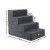 i.Pet Dog Ramp & Step: 4-Step Foam Ladder, Non-Slip Suede, Water-Resistant, 52x70x60cm, Dark Grey, No