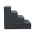 i.Pet Dog Ramp & Step: 4-Step Foam Ladder, Non-Slip Suede, Water-Resistant, 52x70x60cm, Dark Grey, No