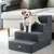i.Pet Dog Ramp & Step: 4-Step Foam Ladder, Non-Slip Suede, Water-Resistant, 52x70x60cm, Dark Grey, No