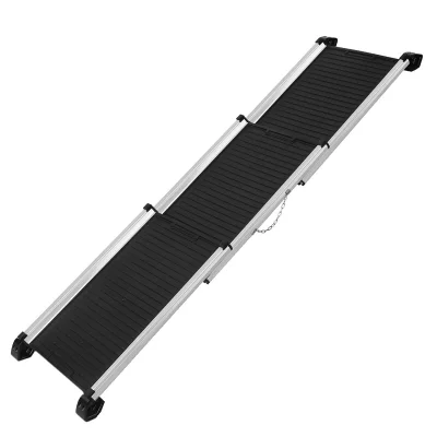i.Pet Extendable Dog Ramp - Sturdy Aluminium & Plastic, Slip-Resistant, 120kg Capacity, Portable & Compact Design