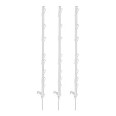 Giantz Electric Fence Posts 20pcs, 106.5CM, Durable UV-Stabilised PP, 8 Wire Positions, Galvanised Spike, White