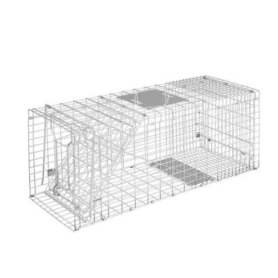 Gardeon Humane Animal Trap Cage - Galvanised Iron, 79x28cm, Collapsible, Spring Loaded Door, Eco-Friendly Pest Control