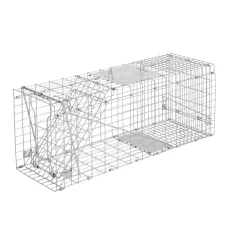 Giantz Gardeon 94x34cm Humane Animal Trap Cage, Galvanised Iron, Collapsible, Spring Door, Safe Pest Removal