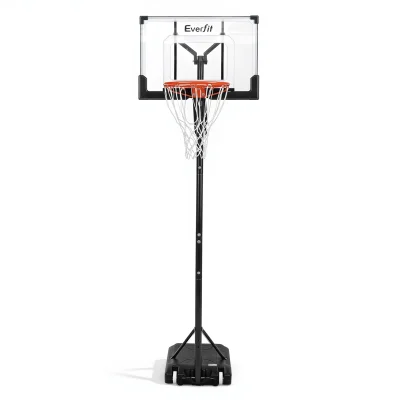 Everfit Portable Pool Basketball Hoop System, Adjustable 1.05M-2.1M, Steel Frame, Wheels, Weather-Resistant Net