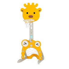 Keezi Kids Adjustable 5-in-1 Sports Centre - Basketball Hoop, Soccer, Golf & More, Non-Toxic, Ages 3-7, Yellow
