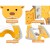 Keezi Kids Adjustable 5-in-1 Sports Centre - Basketball Hoop, Soccer, Golf & More, Non-Toxic, Ages 3-7, Yellow