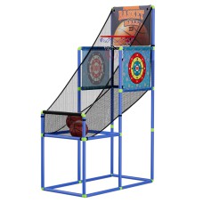 Basketball Arcade Game Electronic Scorer for Kids, Adjustable Height, 3 Games, Indoor Outdoor, Blue, 81x41.5x134cm Basketball Arcade Game Electronic Scorer for Kids, Adjustable Height, 3 Games, Indoor Outdoor, Blue, 81x41.5x134cm