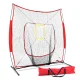Everfit 7ft Baseball Softball Training Net Kit with Stand - Durable Steel Frame, Portable PE Mesh, Indoor/Outdoor Use