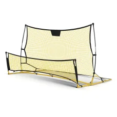 Everfit 2.1m Portable Soccer Rebounder Net - Durable Steel Frame & PE Mesh, Quick Setup, Yellow,