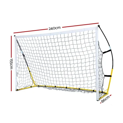 Everfit 2.4m Portable Soccer Goal Net - Durable Steel Frame, Quick Setup, Lightweight Design for Sports Training