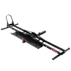 Giantz Heavy-Duty Steel Motorcycle Carrier Rack with Adjustable Wheel Chock & Double Side Loading Ramp - 500lbs Capacity