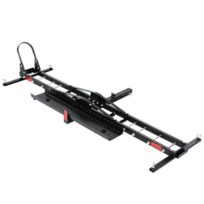 Giantz Heavy-Duty Steel Motorcycle Carrier Rack with Adjustable Wheel Chock & Double Side Loading Ramp - 500lbs Capacity