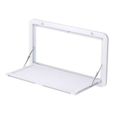 Weisshorn Caravan Table 800x450mm - Foldable, Lockable, White Aluminium with Steel Hinges, Water & Rust Resistant Weisshorn Caravan Table 800x450mm - Foldable, Lockable, White Aluminium with Steel Hinges, Water & Rust Resistant