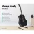 Alpha Folding Guitar Stand - Portable Steel Rack for Acoustic, Electric & Bass - Includes Capo & Strings - Black 29x30x38cm