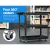 Giantz Black 3-Tier Tool Cart Trolley - Steel, 150kg Capacity, Lockable Castors, Screwdriver Holder, 79x35.5x74