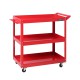 Giantz 3-Tier Tool Cart Trolley Red Steel 150kg Garage Workshop Storage Organiser with Lockable Castors 79cm