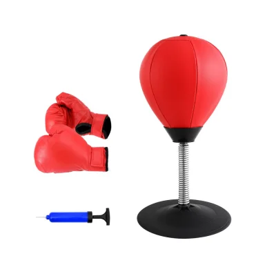 Everfit Desktop Punching Bag Set - 36cm Compact Stress Relief with Suction Base, Swivel Speed Balls & Hand Pump Included Everfit Desktop Punching Bag Set - 36cm Compact Stress Relief with Suction Base, Swivel Speed Balls & Hand Pump Included