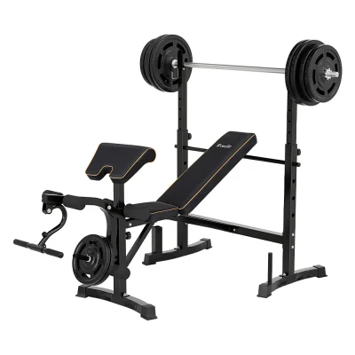 Everfit 10-in-1 Multi-Functional Weight Bench, Steel Frame, 330kg Capacity, Adjustable Home Gym Station, Black