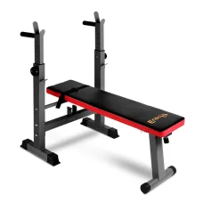 Everfit Home Gym Weight Bench & Squat Rack - High Grade Steel, Adjustable Decline, 200kg Capacity, Foldable, Black