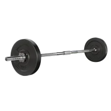 Everfit 18kg Barbell Set - 5kg Rubber Weight Plates, 168cm Steel Barbell, 150kg Capacity, Home Gym Fitness