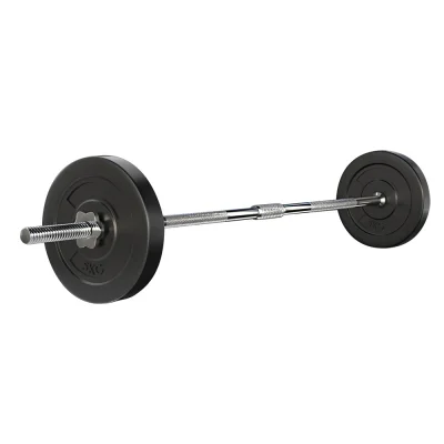 Everfit 18kg Barbell Set - 5kg Rubber Weight Plates, 168cm Steel Barbell, 150kg Capacity, Home Gym Fitness
