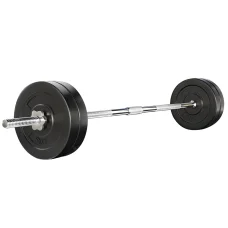 Unbranded Everfit 28kg Barbell Set - Rubber Coated 5kg Plates & 168cm Steel Bar, 150kg Capacity, Home Gym Essential