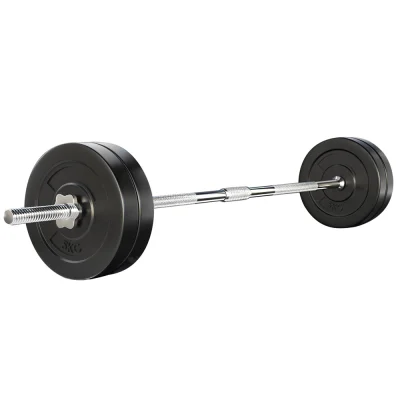 Unbranded Everfit 28kg Barbell Set - Rubber Coated 5kg Plates & 168cm Steel Bar, 150kg Capacity, Home Gym Essential