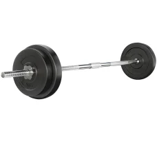 Everfit 38kg Barbell Set - Rubber-Covered Weight Plates & 168cm Steel Bar for Full-Body Home Gym Workouts