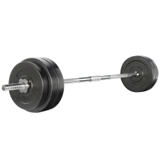 Everfit 58kg Barbell Set with Rubber-Covered Weight Plates & 168cm Steel Bar for Home Gym Full Body Workout