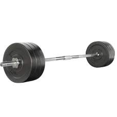 Everfit 68kg Barbell Set - Durable Rubber Plates & Chrome Bar, Home Gym Strength Training, 168cm Barbell