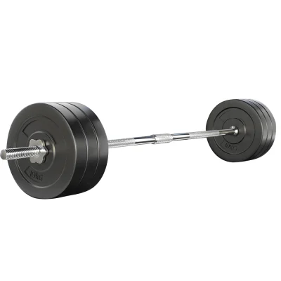 Everfit 68kg Barbell Set - Durable Rubber Plates & Chrome Bar, Home Gym Strength Training, 168cm Barbell