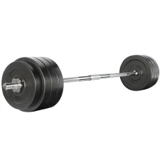 Everfit 78kg Barbell Set - Rubber-Covered Weight Plates, 168cm Steel Barbell, Home Gym Strength Training