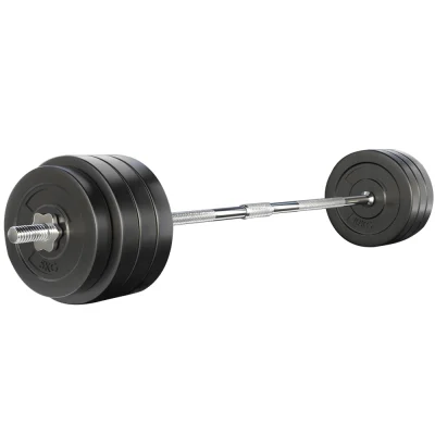 Everfit 78kg Barbell Set - Rubber-Covered Weight Plates, 168cm Steel Barbell, Home Gym Strength Training