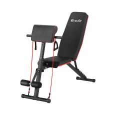Everfit Adjustable Weight Bench 260kg Heavy Duty Steel, Preacher Curl, 8 Incline, Foldable, 128x41cm, Home Gym