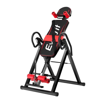 Everfit Inversion Table, Black, Adjustable 180° Inversion, High-Density Foam, Foldable Design, 120kg Capacity, Home Gym
