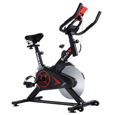 Everfit 6kg Flywheel Spin Bike - Adjustable Steel Frame, LCD Monitor, Silent Drive & Phone Holder, Home Gym