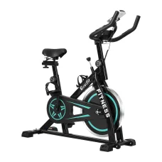 Everfit Spin Bike Exercise Bike 10kg Flywheel, 150kg Capacity, Adjustable Seat, LCD Monitor, Silent Belt Drive, Black