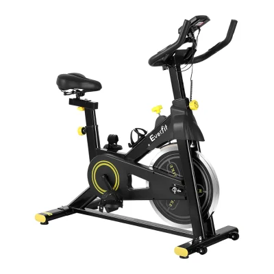 Everfit Spin Bike - Bluetooth Connectable, Adjustable Resistance, LCD Monitor, 13kg Flywheel, Compact Home Gym Fitness